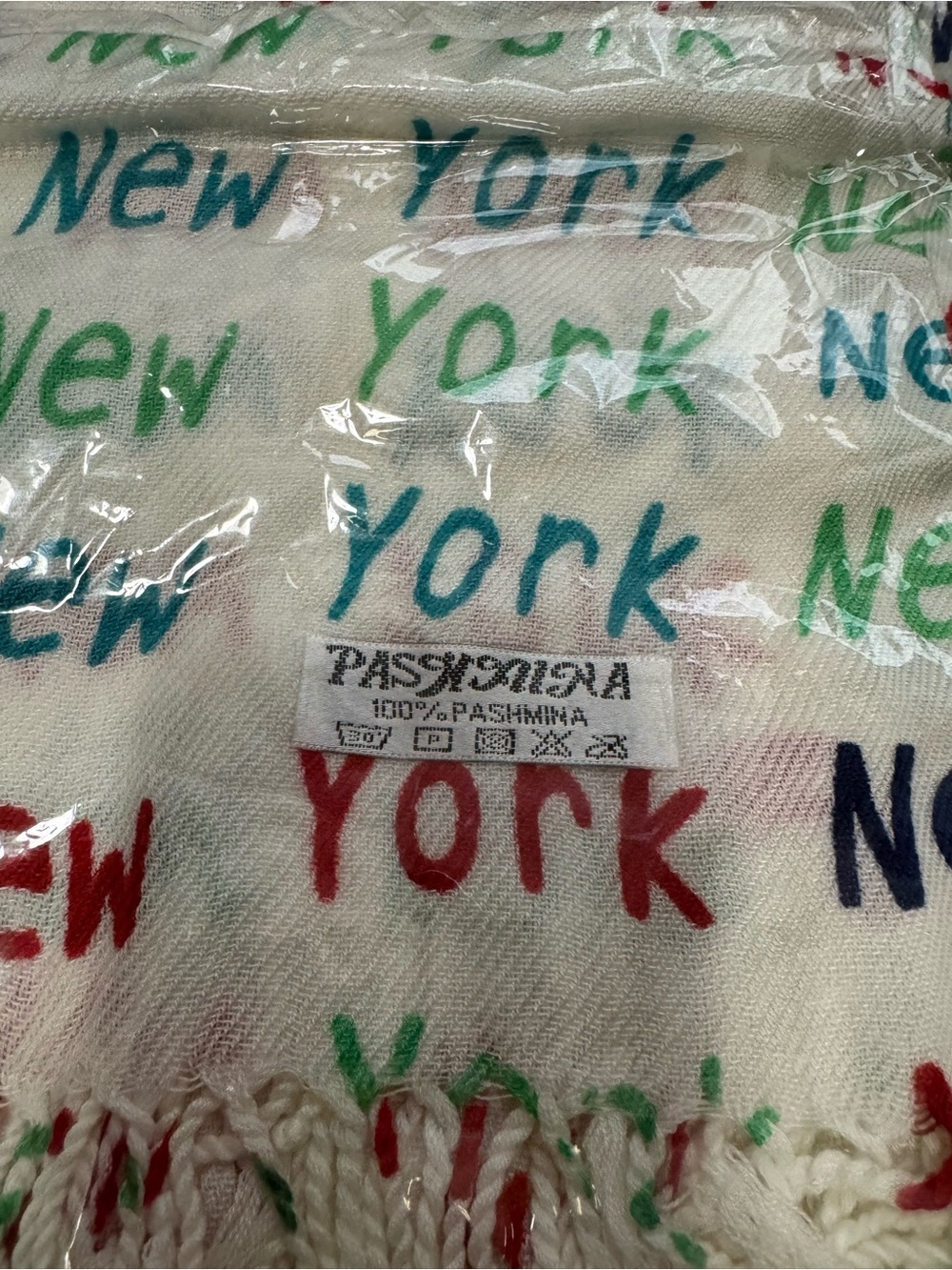 New York City Souvenir Multi-Color Graphic Pashmina Scarf - New in Packaging!